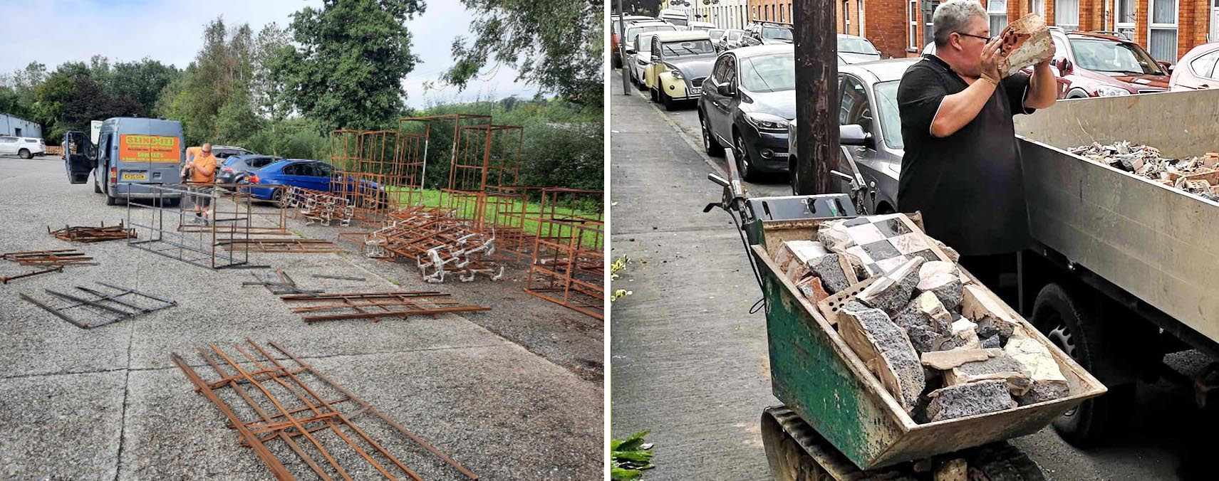 Construction site with cleared waste